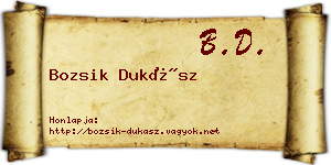 Bozsik Dukász névjegykártya
